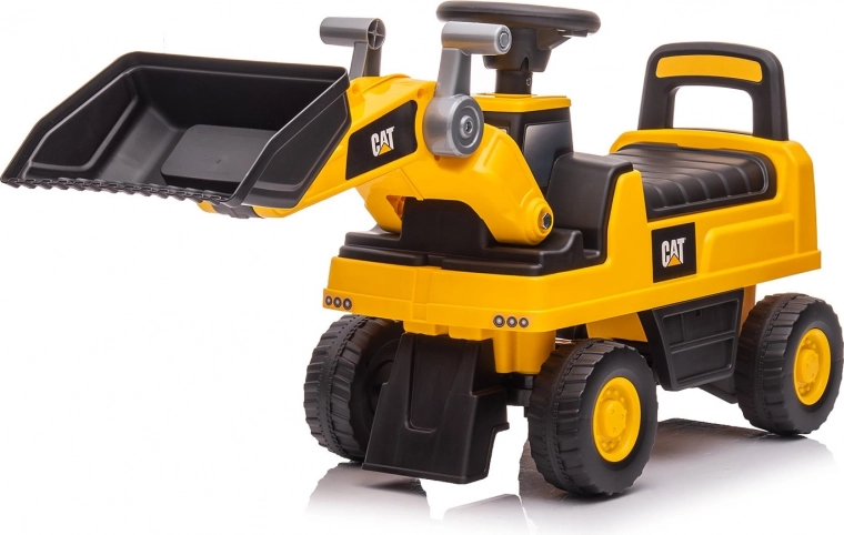 Loopauto shovel CAT geel
