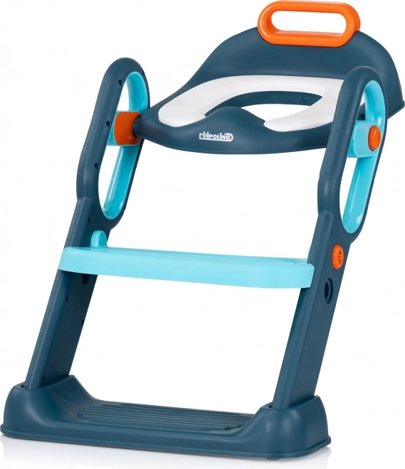 Toiletbril met ladder Chipolino Flippy blauw