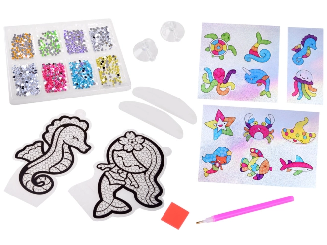 Complete creatieve set met zeemotieven