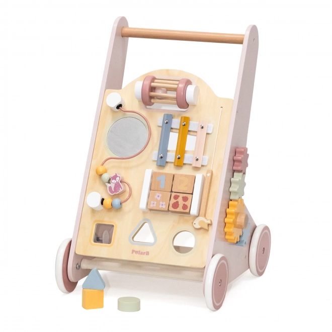 Houten loopwagen
