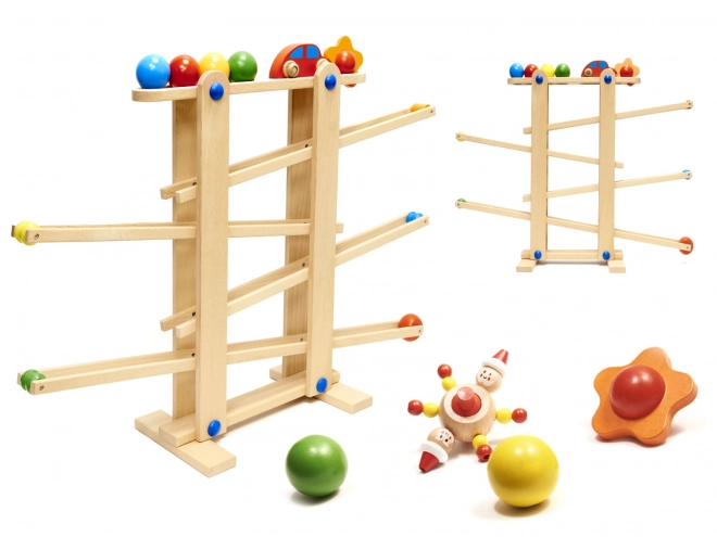 Houten montessori knikkerbaan XXL