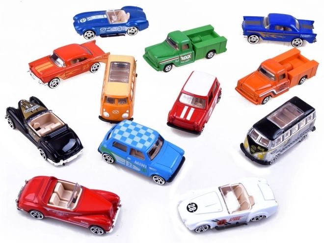 Set retro metalen autootjes