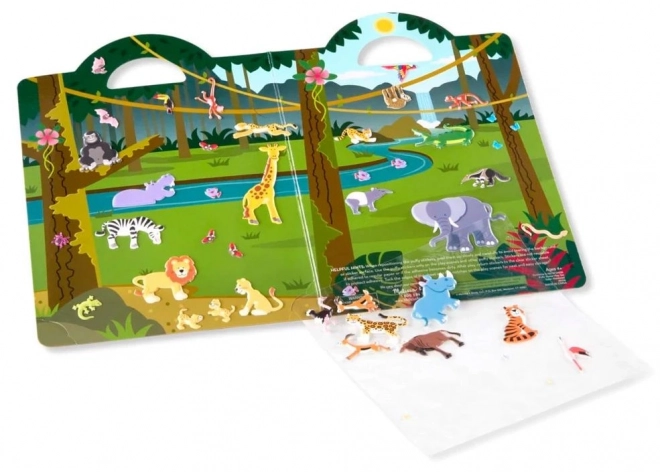 Herbruikbare reliëfstickers - Safari