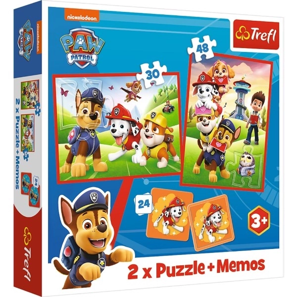 TREFL Set 3in1 Paw Patrol in actie (2x puzzel + memory)