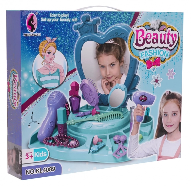 Kinderkaptafel Beauty Fashion Blauw met accessoires
