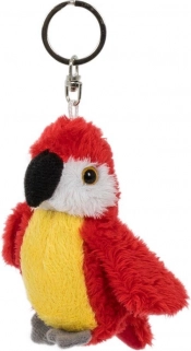 pluchen sleutelhanger ara papegaai 9 cm rood