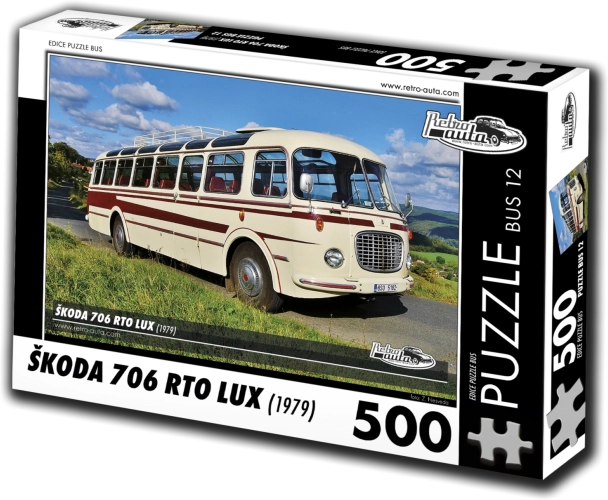 Puzzel Retro-auto’s: Škoda 706 RTO LUX – autobus, 500 stukjes