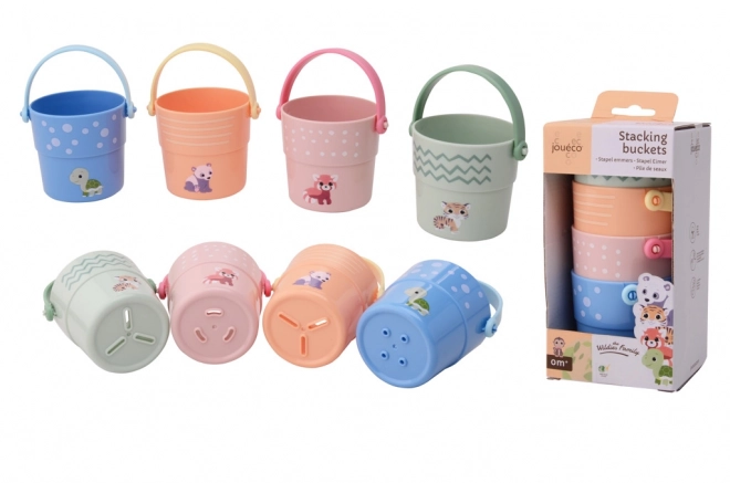 Stapelkubussen Jouéco in pastelkleuren