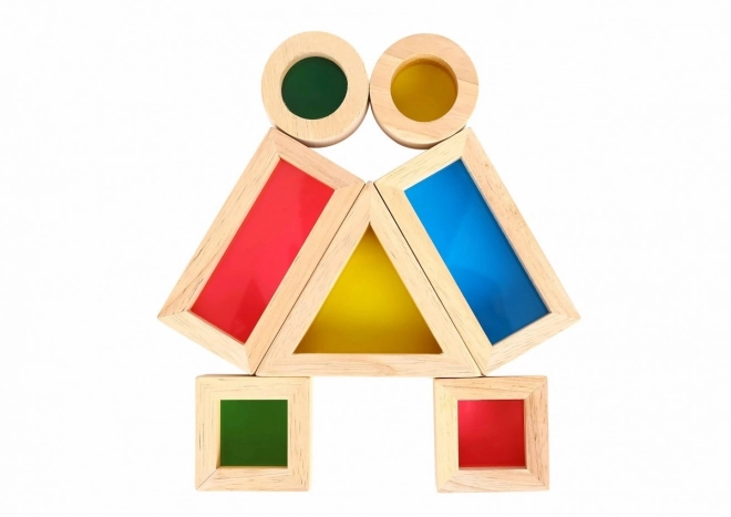 Houten gekleurde spiegelblokjes TOOKY TOY