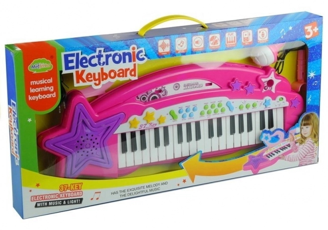 Toetsenorgel 37 toetsen MP3 Microfoon roze
