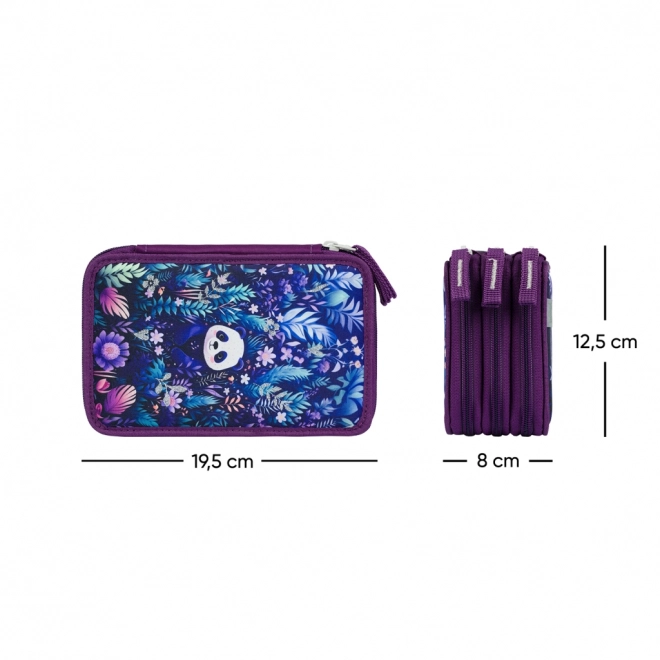 BAAGL School etui drie lagen Jungle Panda