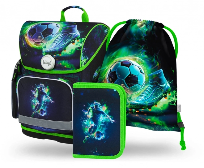 BAAGL 3 SET Ergo Voetbalspeler: schooltas, etui, zak