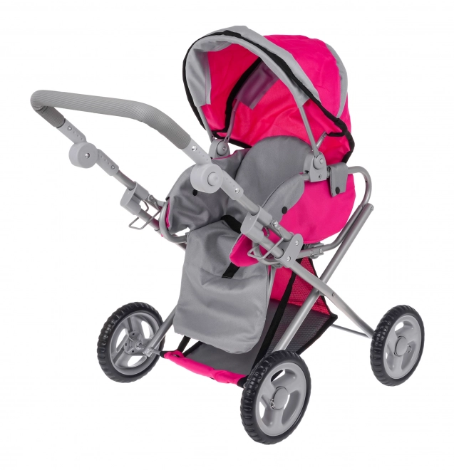 Roze poppenwagen 2-in-1