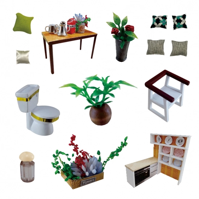 Negen miniatuurdorpjes Romantische Scandinavische stijl