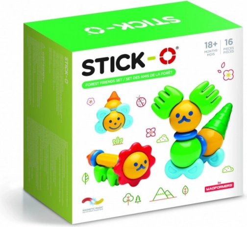Magnetische bouwset Stick-O Bosvrienden, 16 onderdelen