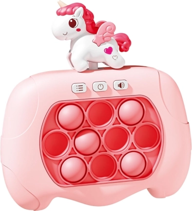 Sensorisch spel eenhoorn Pop It met licht en geluid – roze