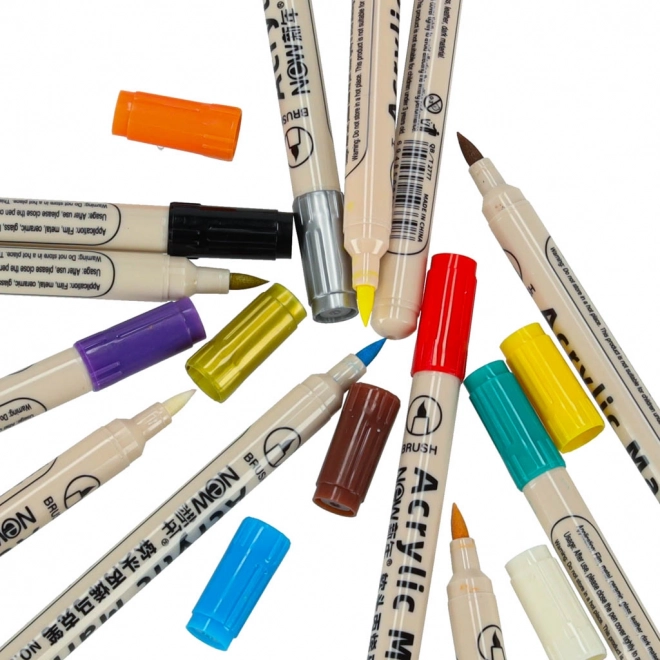 Waterdichte acrylstiften voor textiel en stenen DIY 12 stuks