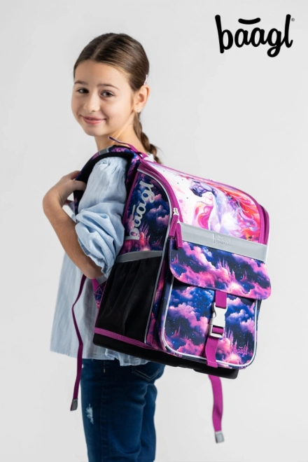 BAAGL 5 SET Zippy Eenhoorn Koninkrijk: schooltas, etui, zak, map, doos