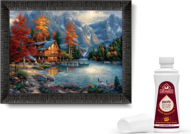 ART PUZZLE Puzzel met lijst en lijm 3-in-1 1000 stukjes – Schaduw over de rivier