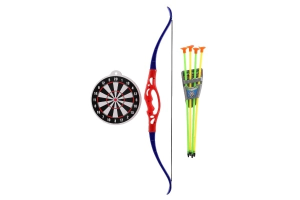 Boog+4 pijlen met zuignappen plastic 57cm op kaart