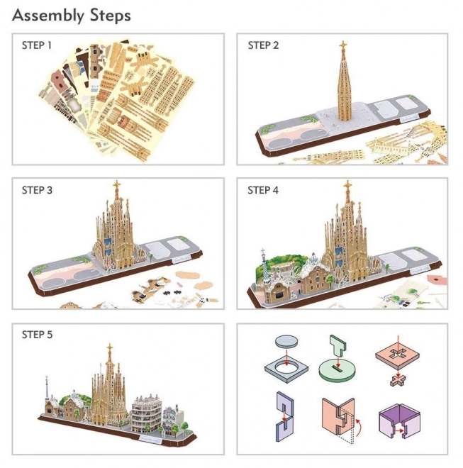3D puzzel Lijn van de Stad Barcelona