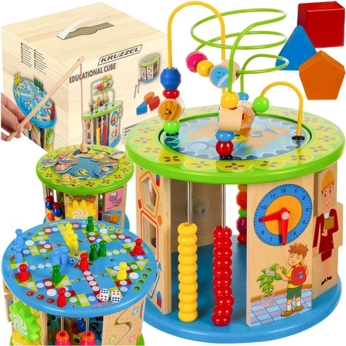 Houten blok met spelletjes voor kinderen