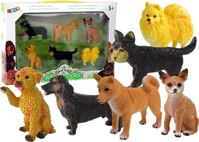 Set van 6 hondensoort-figuren Famous Dog of the World