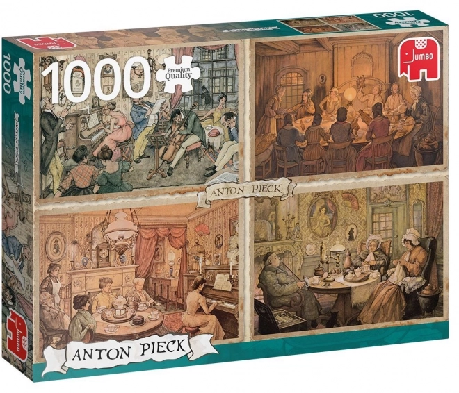 Puzzel ontmoetingen in de woonkamer 1000 stukjes