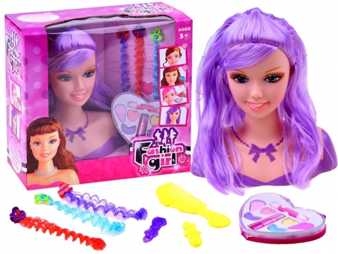 Hoofd om te kammen met accessoires
