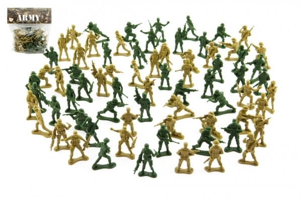 Set soldaten 150g 2 kleuren plastic CZ ontwerp op kaart 18x19,5cm