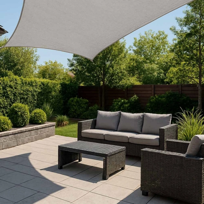 Tuin zonnescherm LUARO grijs 4x3m