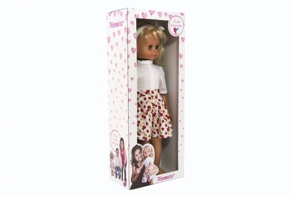 Pop Hamiro wandelend knipperend 60cm, stevig lichaam, wijde rok in doos 24x60x15cm