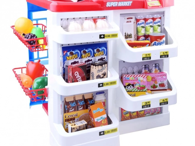 Kinder supermarkt met kassa en scanner