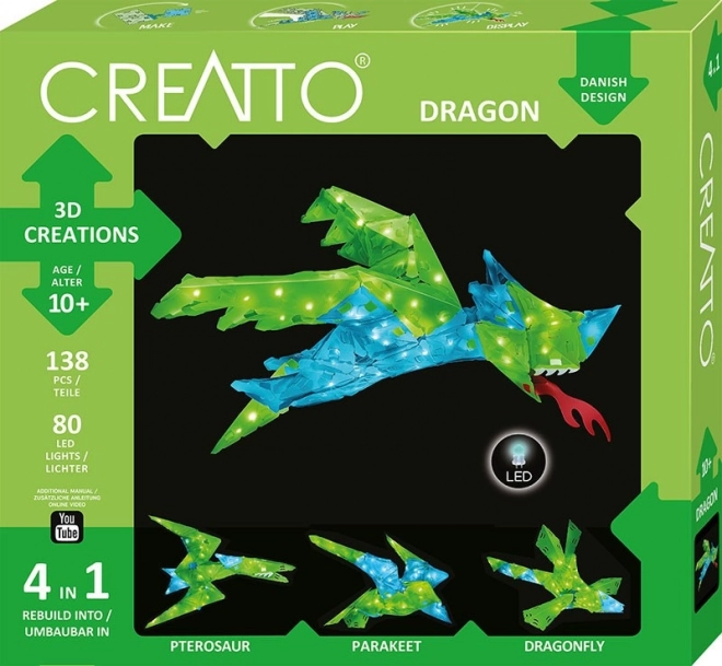 Creatto creatieve set met lichtgevende Draak