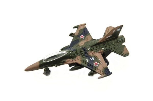 Vliegtuig/jachtvliegtuig militair metaal/plastic 9cm