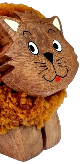 Houten figuur met pompon Kat voor kinderen