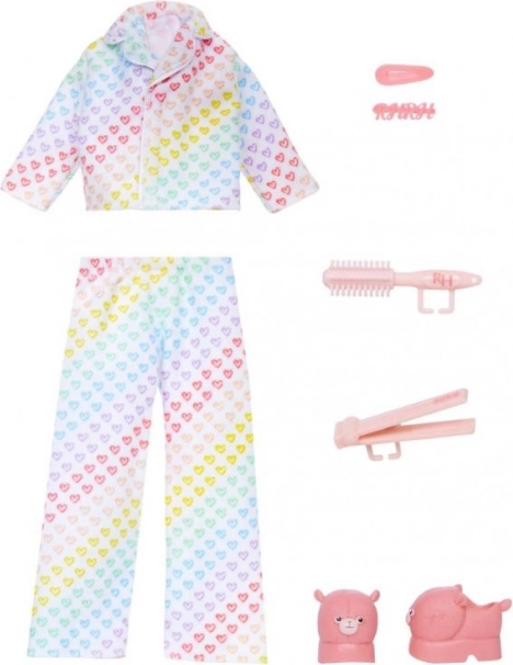 Speelse pyjama met regenbooghartjes