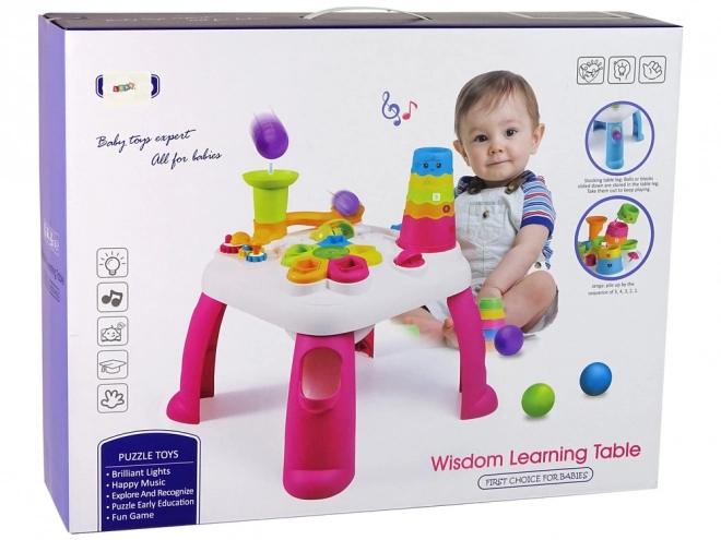 Interactieve educatieve tafel Ball Sorter Slide Pink