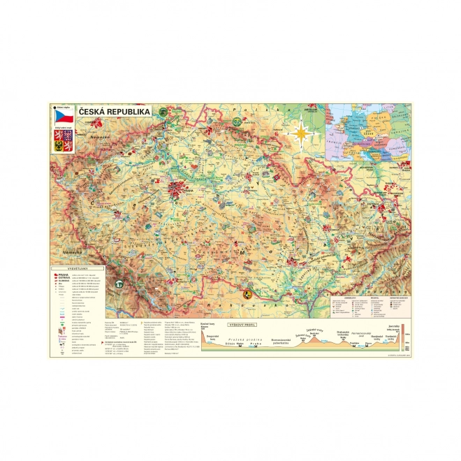Puzzelkaart van de Tsjechische Republiek - 500 stukjes
