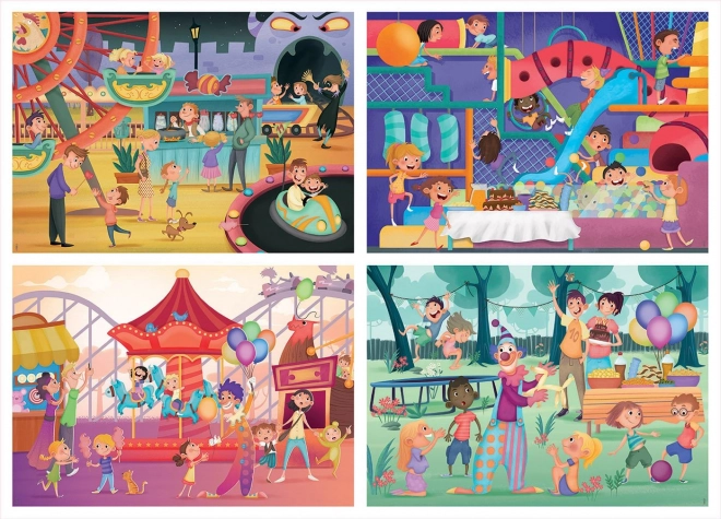 Educa puzzel amusementspark en kinderfeestje 4v1