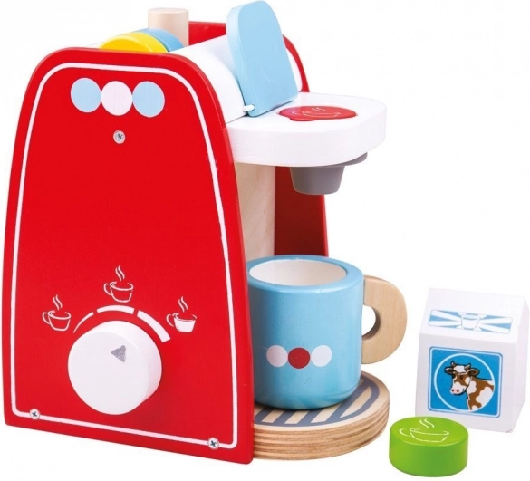 Houten koffiemachine BIGJIGS TOYS – rood