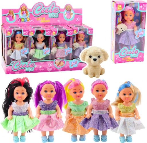 Mini pop met jurkje en hondje