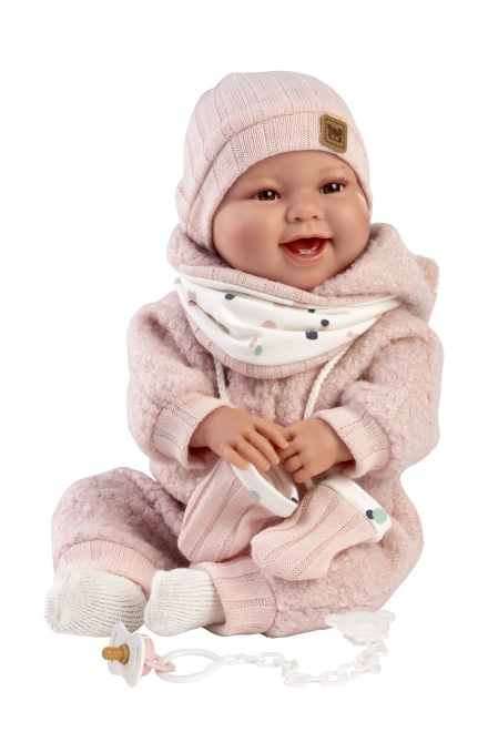 Pasgeboren realistische pop met geluiden 44 cm