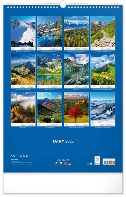 NOTIQUE Muurkalender Tatra 2025, 33 x 46 cm