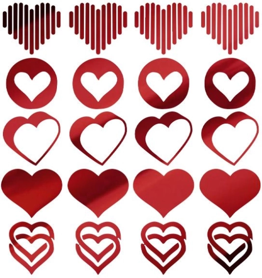 Decoratieve hartvormige stickers