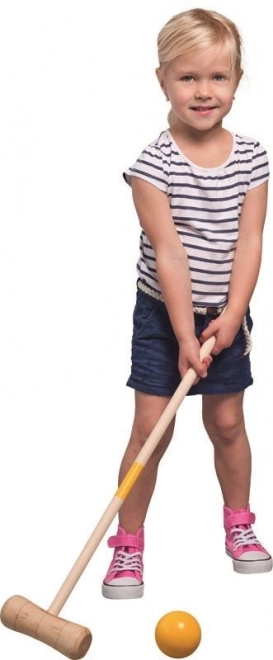 Houten speelset croquet 24 onderdelen - voor kinderen en volwassenen