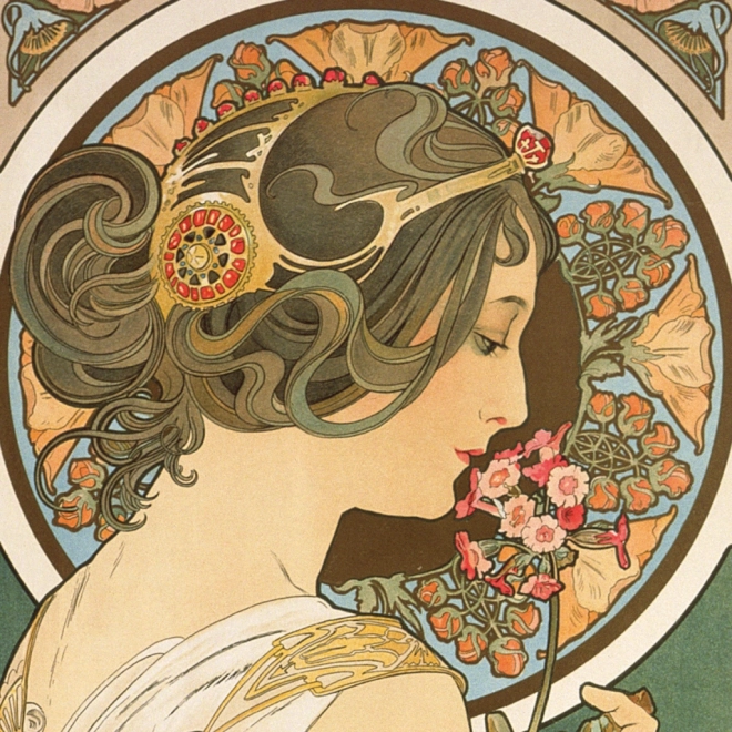 Notitiekalender Alfons Mucha 2025, 30 × 30 cm