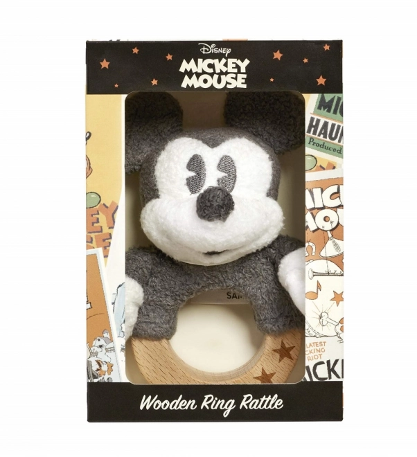 Rainbow Houten/Pluchen Rammelaar Mickey Mouse