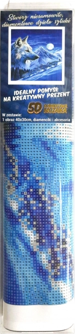 Diamantschilderij set - jagende wolvenroedel
