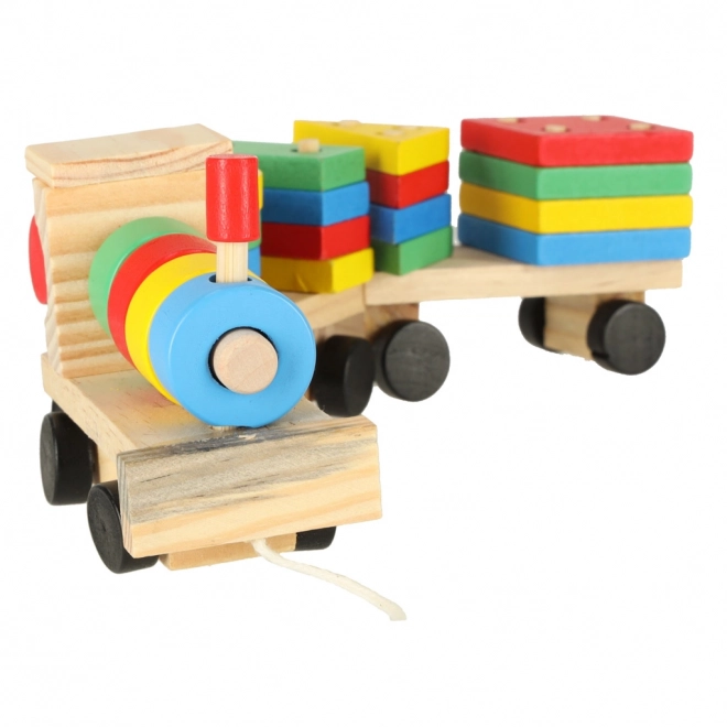 Houten treintje met vormen